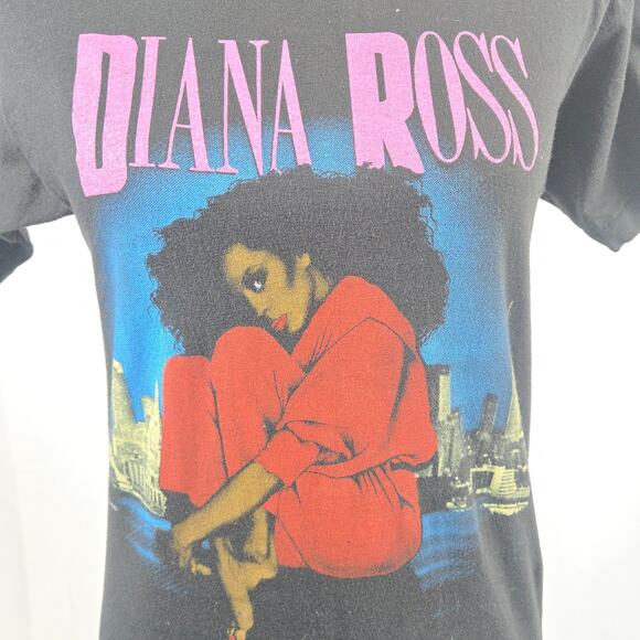 Vintage Diana Ross 1983 For One and For All Tour Tee Black Size Medium RARE - Picture 4 of 8